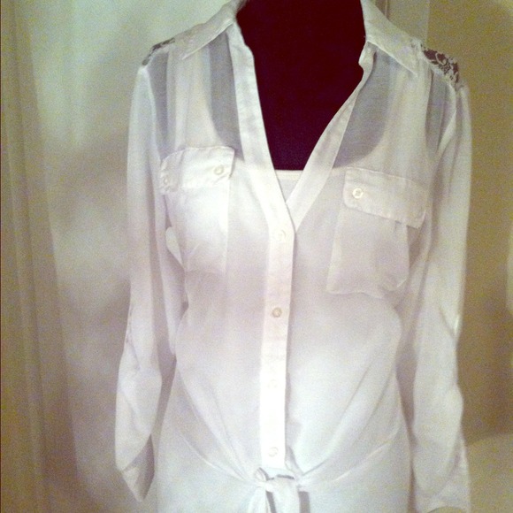 Sheer button up blouse