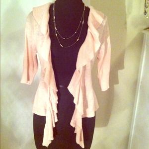 Pretty pink ruffle cardigan