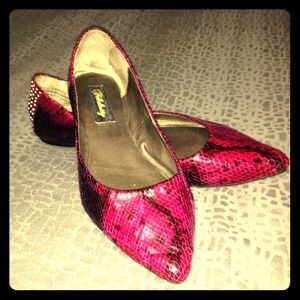 *Last Call* - Pink snake skin flats
