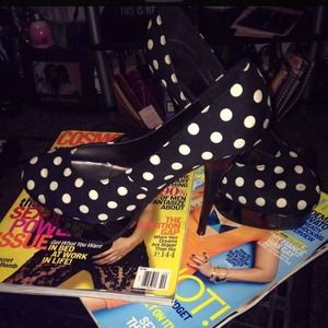 Black and White Polka Dotted Heels