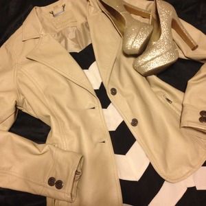 Taupe leather jacket