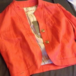 Coral Anthropologie cropped jacket