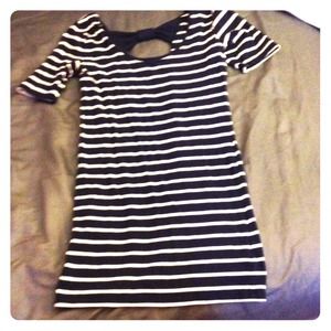 Navy striped short dress