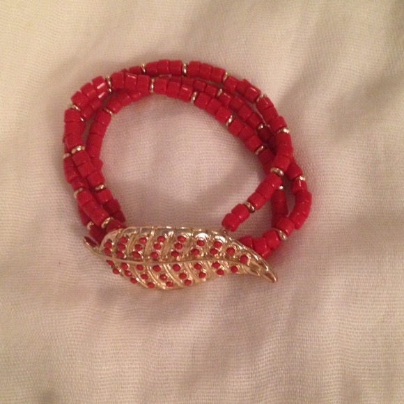 Bracelet red and gold.