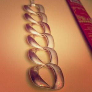 Brushed silver chunky bracelet