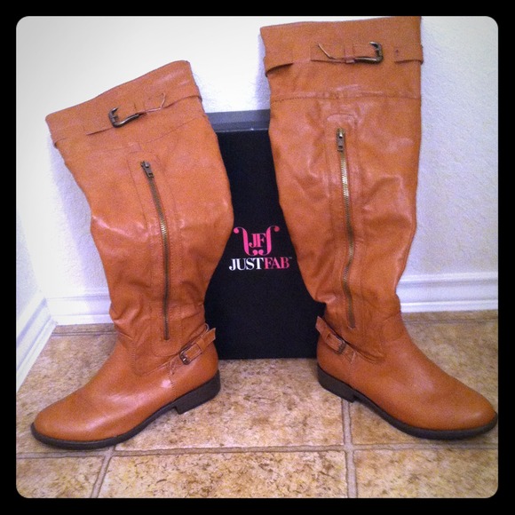 Above the knee camel colored boots!
