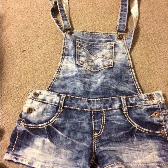 Denim shorts overalls