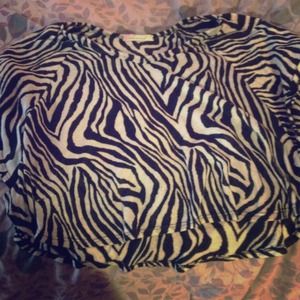 Zebra loose crop top