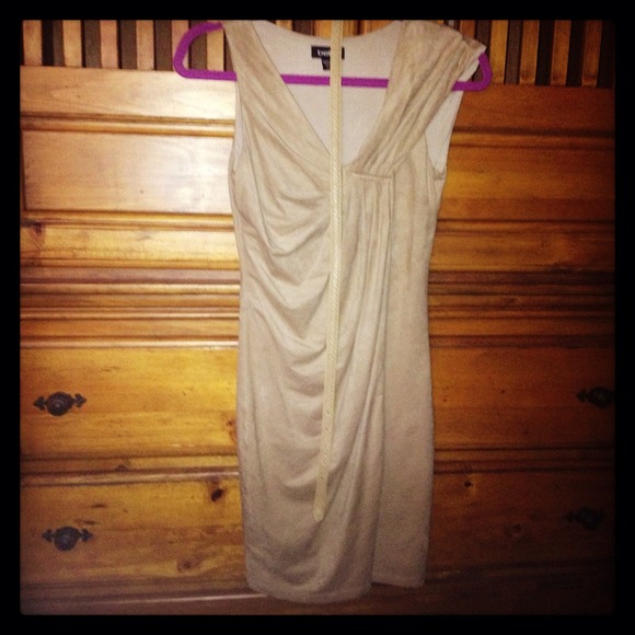 Bebe Cream Suede Dress