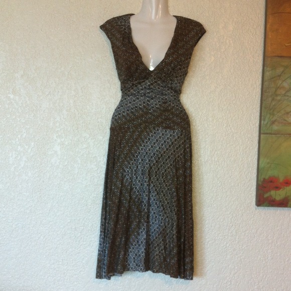 BOSTON PROPER Empire Waist Ethnic Print Dress