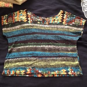 Tribal print top.