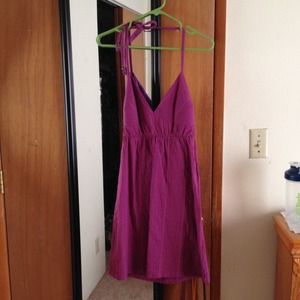 Purple halter sun dress, cotton