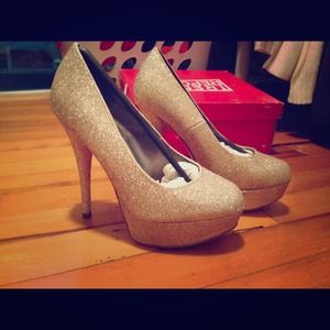 Glitter gold high heels! Brand new!