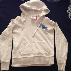 Victoria's Secret "pink" white sweatshirt w/ blue