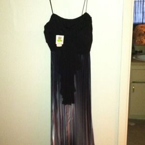 Black and silver evening gown