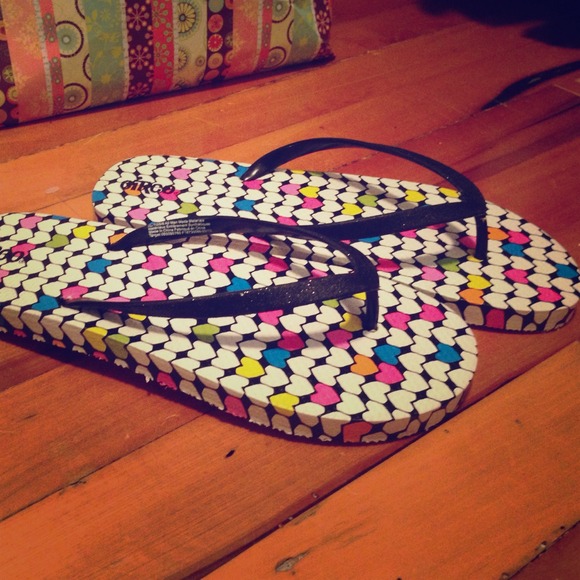 Glitter and Hearts Flip Flops