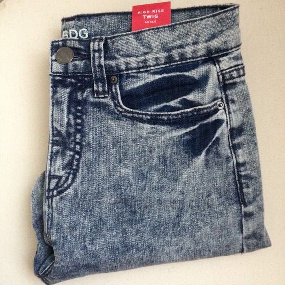 Acid washed high rise skinny jeans by BDG.