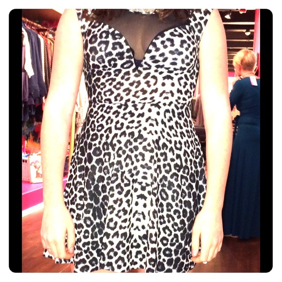 black & white cheetah dress