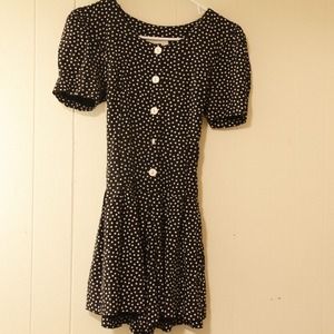 *SOLD* B&W polka dot romper
