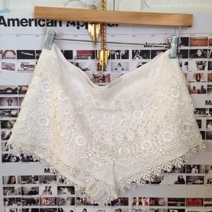 SOLD FE White Lace Shorts