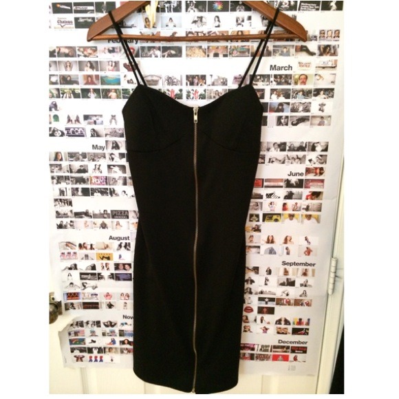 Black Bodycon with Gold Zipper