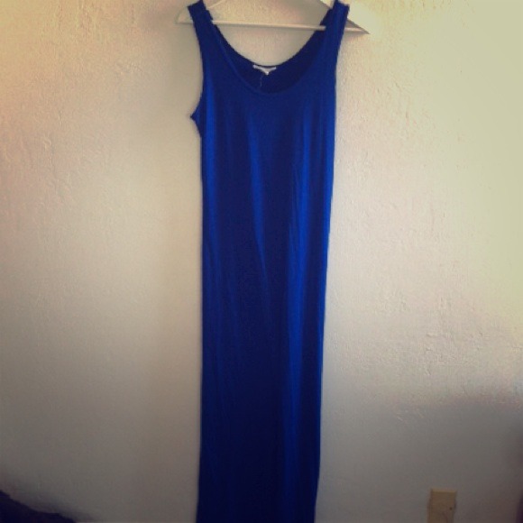 Cobalt blue sleeveless maxi dress