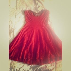 Deep red cocktail dress