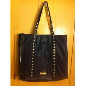 SOLD - Steve Madden Black and Gold Studded Tote