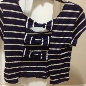 NWOT Charlotte Russe Bow back crop top