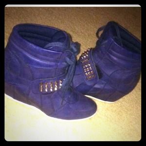 Studded wedge sneaker boots