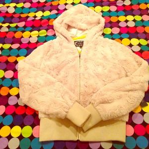 Taupe rabbit fur jacket