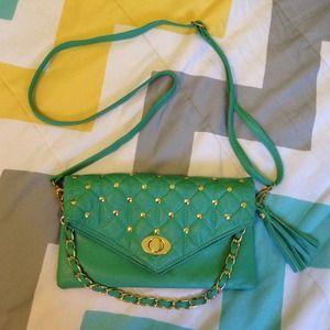 Mint green cross body bag