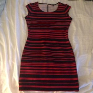 Red and black stripped dress. Super cute!!