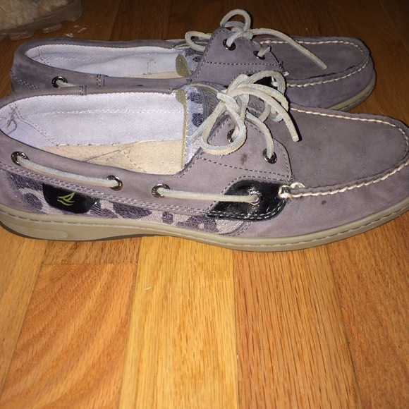 Grey Cheetah Print Sperrys
