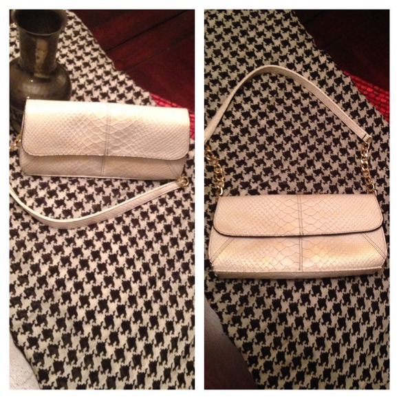 Iridescent Cream Reptile Claiborne Shoulder Bag - Picture 1 of 4