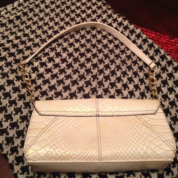Iridescent Cream Reptile Claiborne Shoulder Bag - Picture 2 of 4