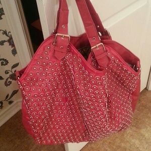 Reduced Nicole Lee over size brunt red hobo purse