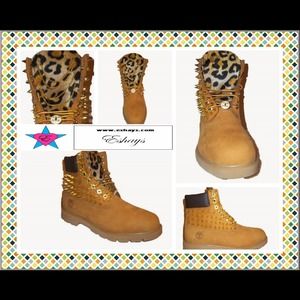 spiked cheetah chain timberland boots- www.eshays