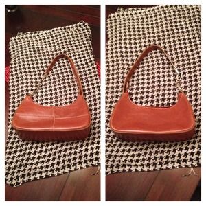 Tan Vinyl shoulder bag with built in card slots
