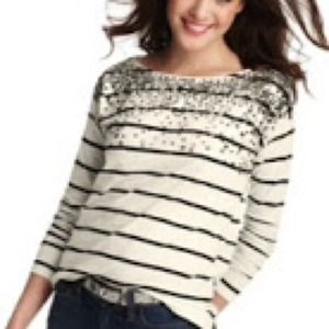Sparkly Sequined Striped Tee
