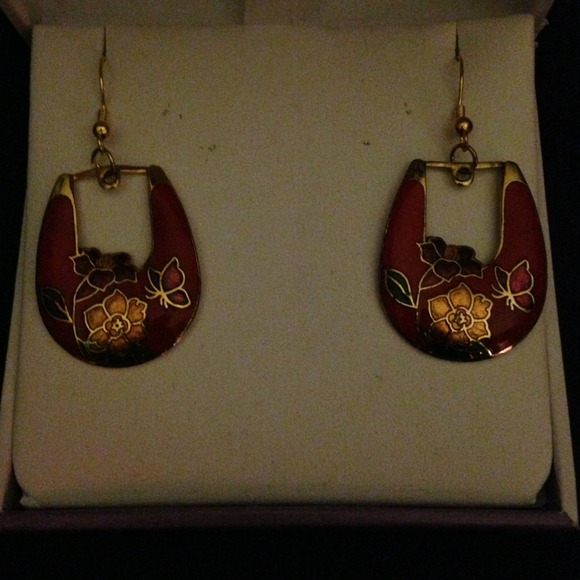 Handmade red earrings