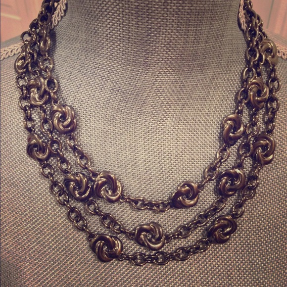 Gunmetal layered statement necklace