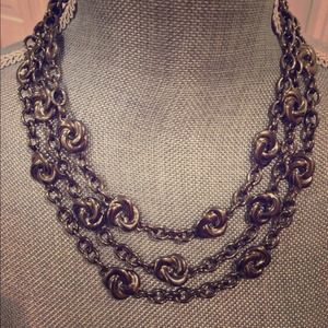Gunmetal layered statement necklace