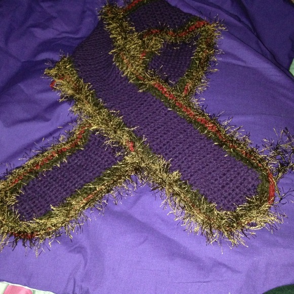 Homemade purple brown red scarf