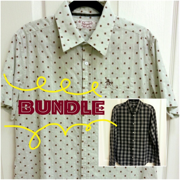 Men's button down shirt PENGUIN and H&M