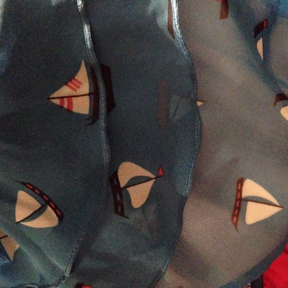 Strapless Blue And Pink Sailboat Dress - Picture 2 of 2