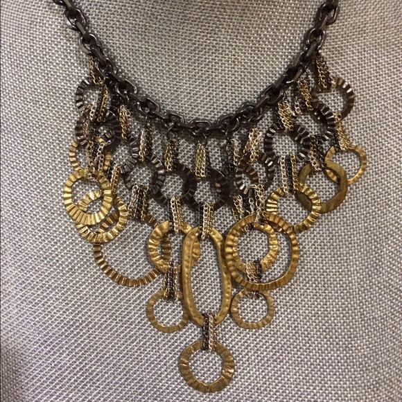 Long fringe statement necklace