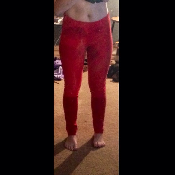 RESERVED Red Highwaisted pants from H&M - Picture 3 of 4