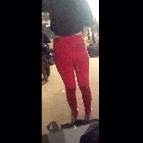 RESERVED Red Highwaisted pants from H&M - Picture 4 of 4