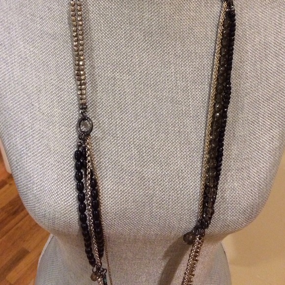 Long beaded statement necklace